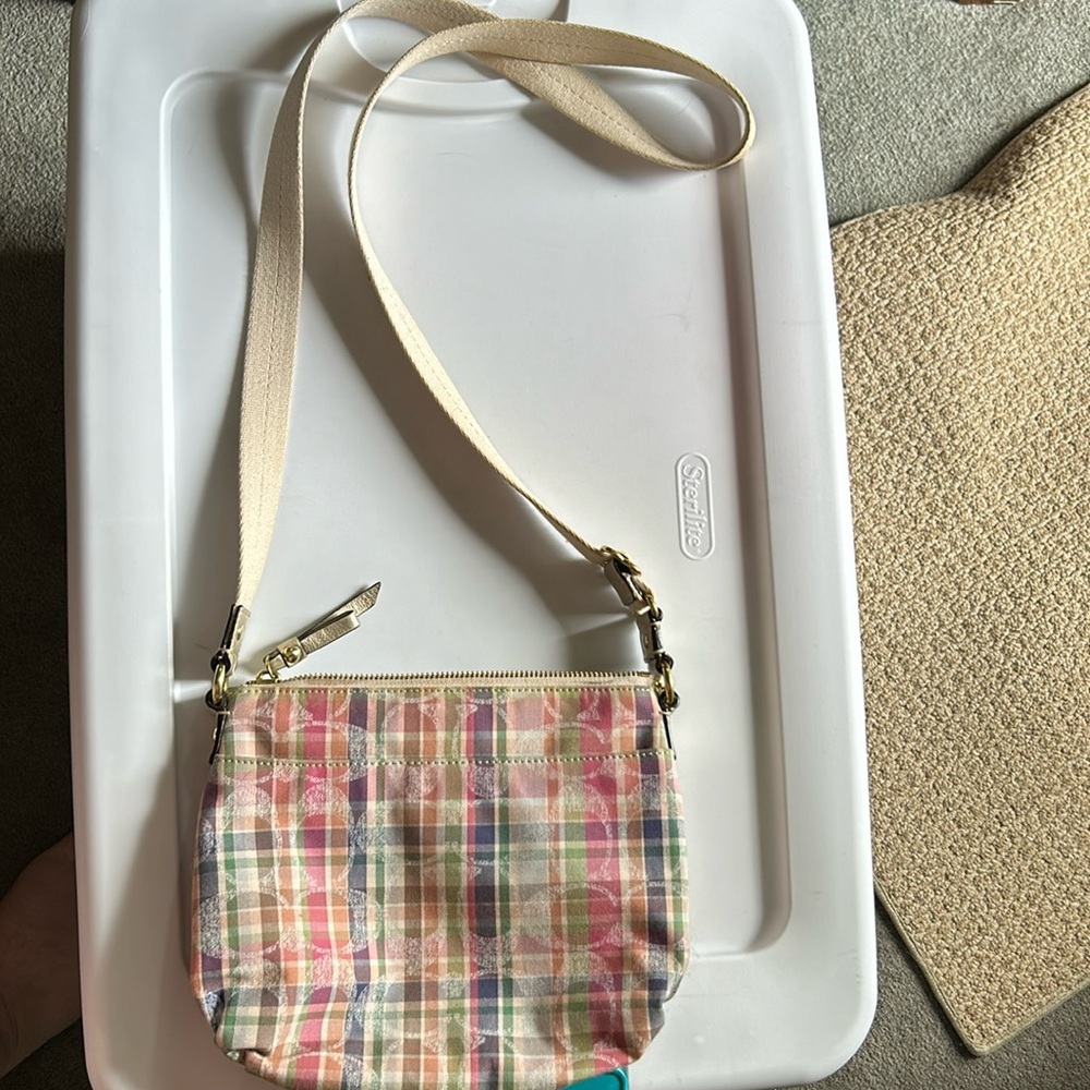 Coach Multicolor Pastel Plaid Crossbody Bag - Picture 2 of 2